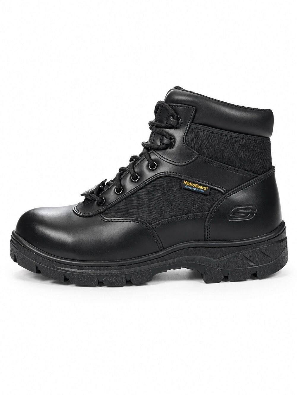NWT Men's Skechers Wascana Black Comp Toe Lace Up Work Boot 77522/BLK